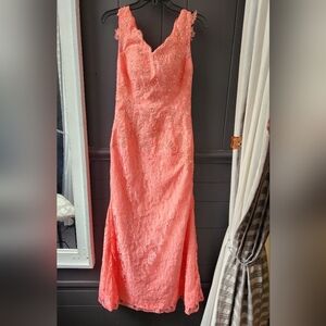 Sleeveless Lace and Bead Gown